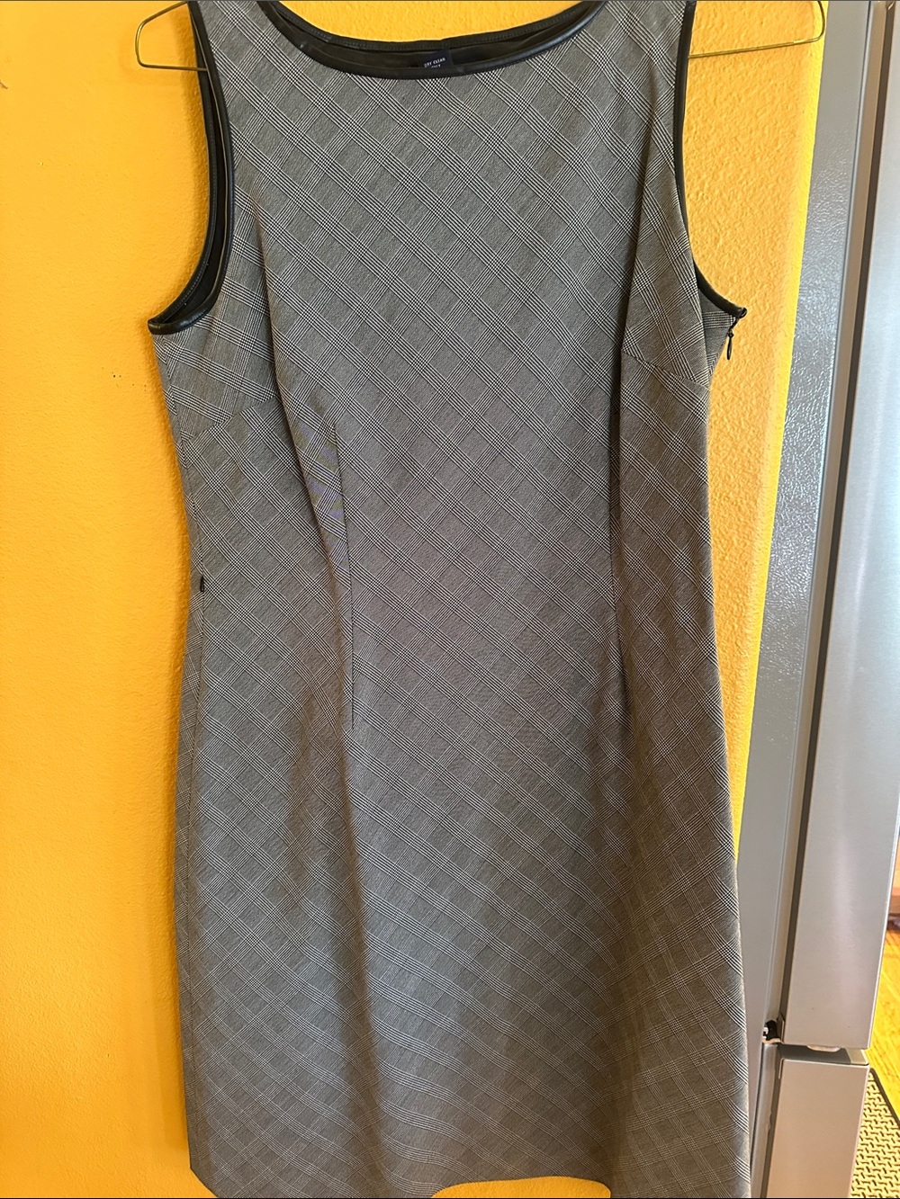 Ann Taylor Classic Sleeveless Plaid Sheath Dress - Gray